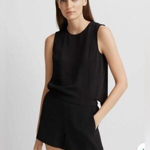 🖤 Club Monaco Lyndsey Open Back Modern Minimalist Woven Romper 🖤